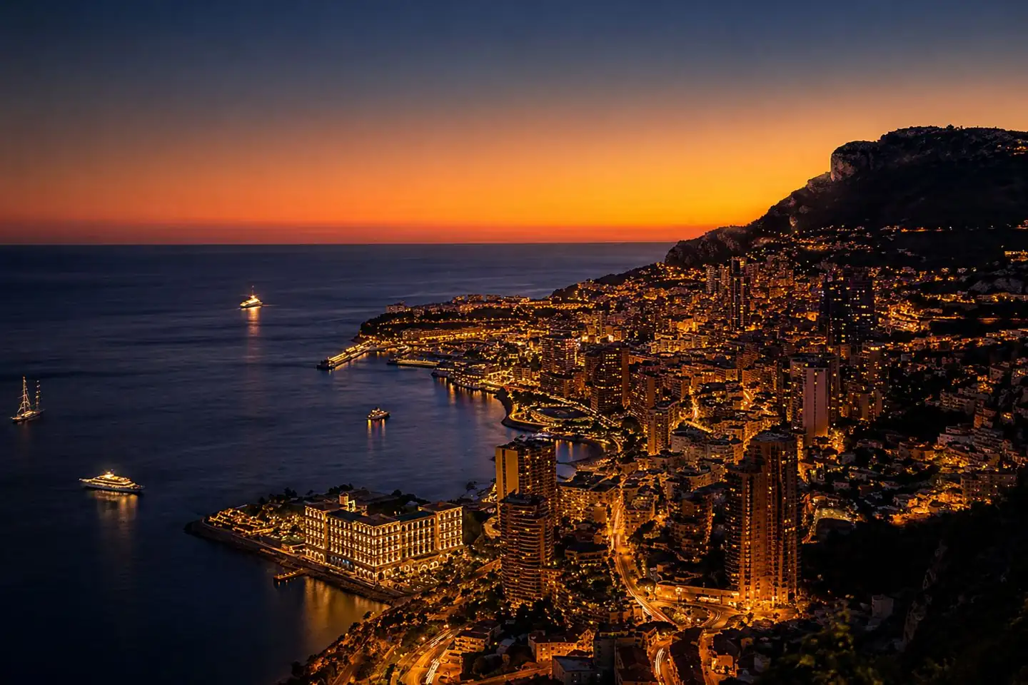 Monaco at night